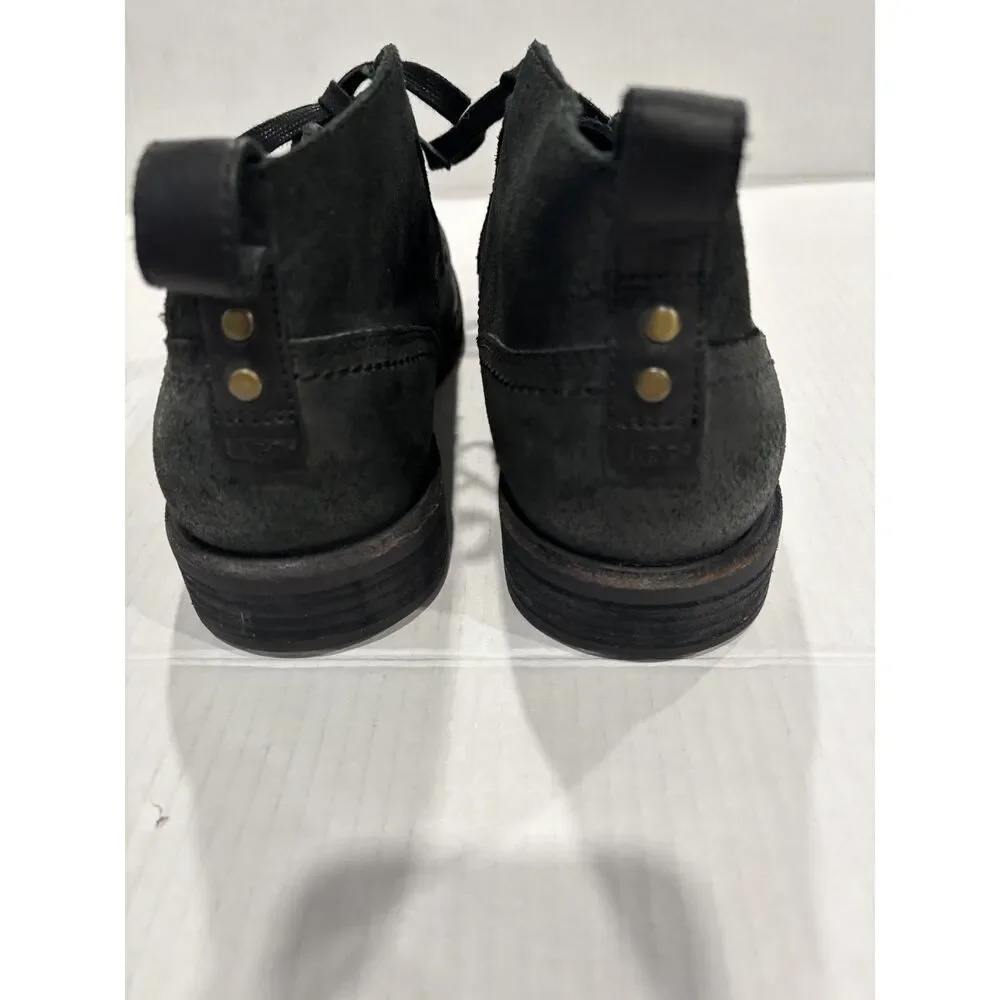 UGG AUSTRALIA NWOB BROMPTON CHUKKA BOOTS BLACK LEATHER 10